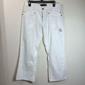 (R4) JUST CAVALLI Jeans white Low rise Flared leg men's size 56/30US